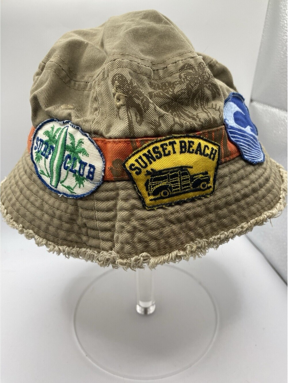 3-4T Toddler Bucket Hat- Beach Surf Khaki Hat Unisex Sun Sand Play